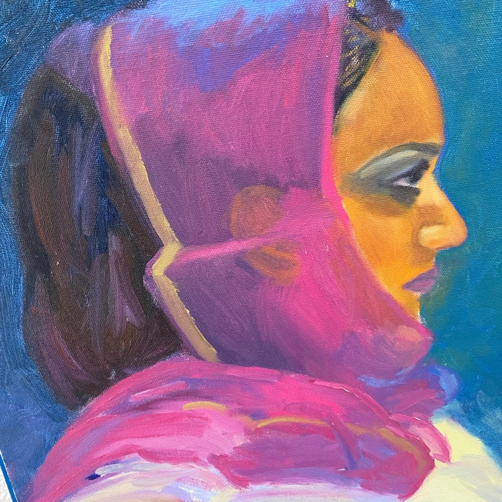 PAINTING OF WOMAN Size 20 x16 Inches - Picture 3 of 4